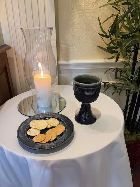 Communion table with candle set for a Lavish HOPE retreat